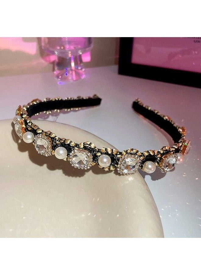 Crystal Rhinestone Headbands Shiny Nonslip Beaded Hairband Bling Bling Hair Bands Hair Accessories Wedding Decorations Wide Baroque Rhinestone Embellished Headwear(White) - pzsku/Z181446BB9D5C5C705508Z/45/_/1683268542/a1c024fb-e906-4b00-87a5-6fc880e806d4