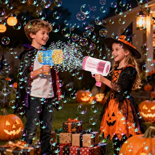 BOMOCO Bubble Machine Gun, 69 Holes Bubble Gun with Lights, Pink Outdoor Summer Beach Kids Bubbles Toys Birthday Wedding Party Halloween Fun for Girls Boys - Image 5