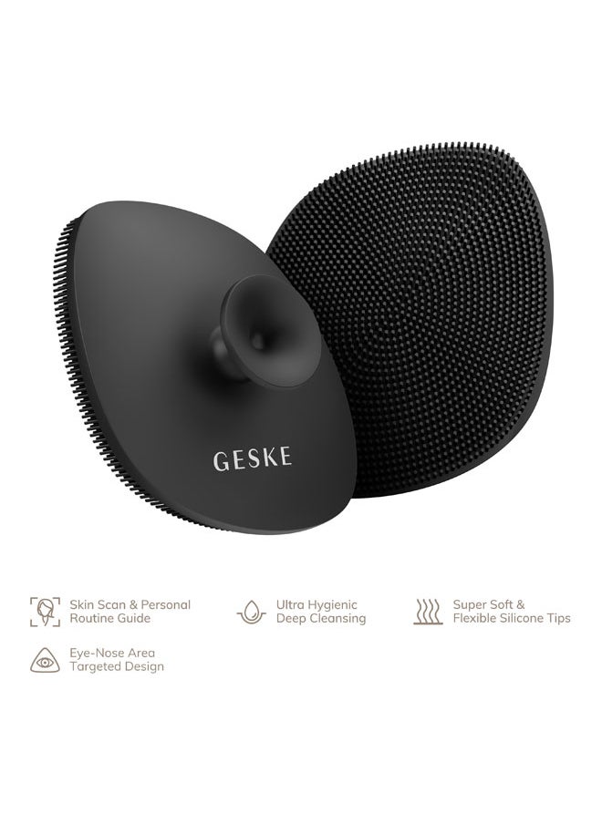 GESKE Smart App Guided Facial Brush And Facial Cleansing Brush With Handle Soft Silicone Brush Professional Facial Cleansing Device Skin Cleansing Device - Grey  - Image 2
