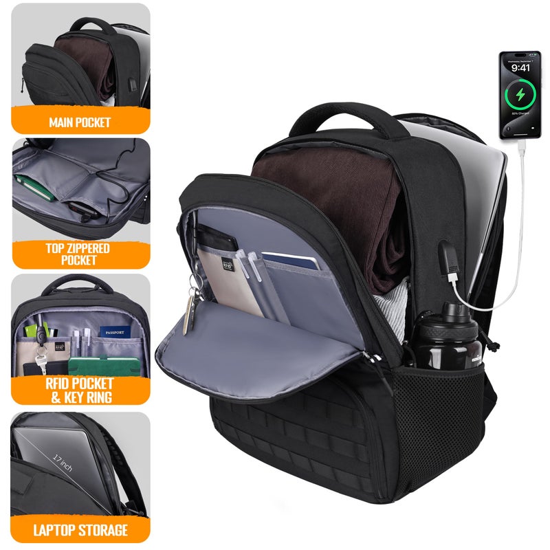 DEYACE Lunch Box Backpack for Men, Tactical Cooler Backpack with Laptop Compartment Leakproof RFID Lunchbox Bag for Work - Image 2