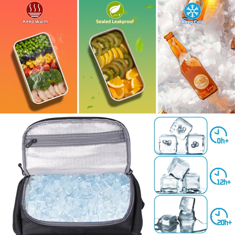 DEYACE Lunch Box Backpack for Men, Tactical Cooler Backpack with Laptop Compartment Leakproof RFID Lunchbox Bag for Work - Image 4
