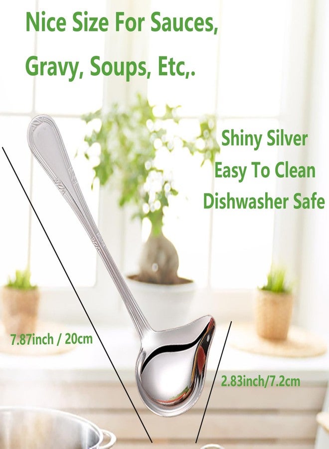 Asanta 2 PCS Small Ladle, Mini Gravy Ladle Drizzle Spoon, 7.87 Inch Stainless Steel Soup Ladles with Pouring Spout for Spooning Sauces, Gravies - Image 2
