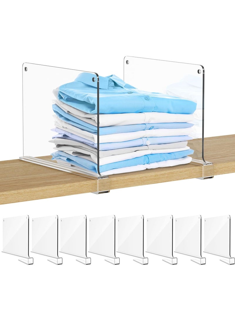 TPGP Shelf Dividers, Acrylic Divider Closet Organization, Clear Shelves Separators, 8 Pack, 11"x8", Plastic Vertical Shelving Organizer for Closets, Store, Clothes, Purse, Sweater  - Image 3