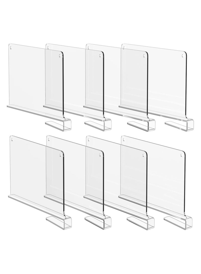 TPGP Shelf Dividers, Acrylic Divider Closet Organization, Clear Shelves Separators, 8 Pack, 11"x8", Plastic Vertical Shelving Organizer for Closets, Store, Clothes, Purse, Sweater  - Image 1