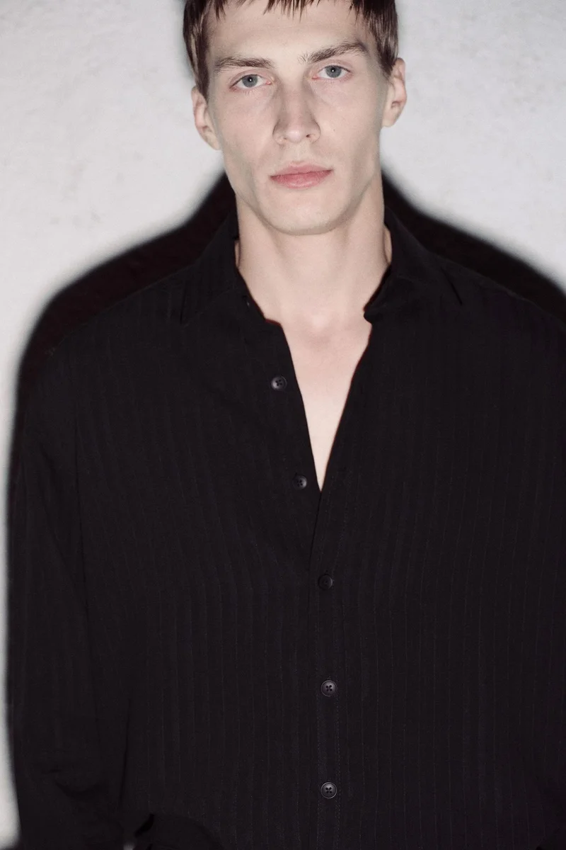Giesto Black GIESTO Plain Collar Shirt for Men | Best Price UAE