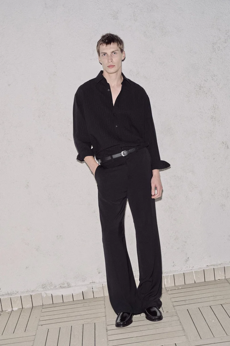 Giesto Black GIESTO Plain Collar Shirt for Men | Best Price UAE