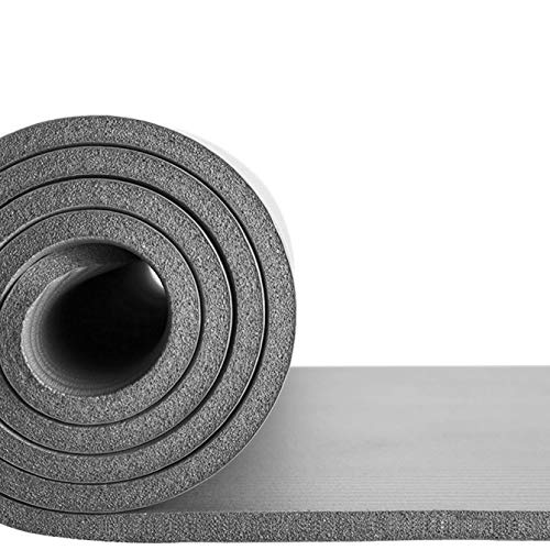 Kobo NBR Athletica Yoga Mat- Multi-use Thick Exercise Mat, Non-slip and Anti-tear. Great for Hot Yoga and the Gym, Home Workout, Pilates, Physio and Camping. Includes Carrying Strap. (15 mm, Grey) - Image 2