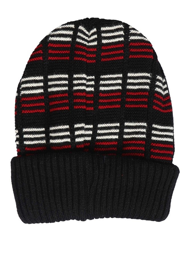 FabSeasons Men and Women Acrylic Woollen Skull Cap with Faux Fur Lining on The Inner Side - Image 3