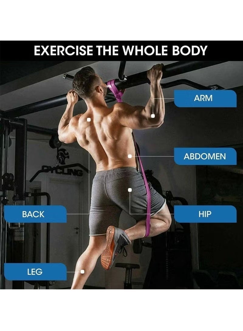 QI YUN 35-85 LBS Resistance band pull up assist band heavy duty powerlifting exercise stretch bands for powerlifting, muscle toning, yoga, stretch mobility (Purple) - Image 4