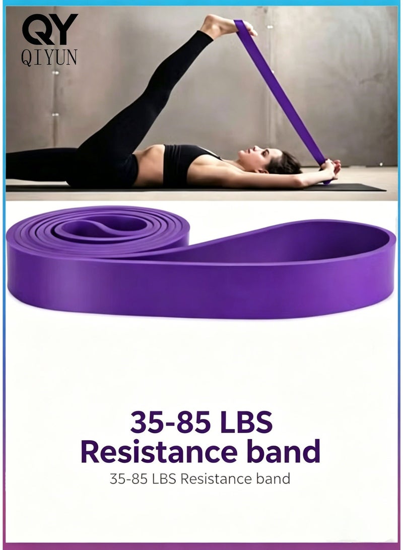QI YUN 35-85 LBS Resistance band pull up assist band heavy duty powerlifting exercise stretch bands for powerlifting, muscle toning, yoga, stretch mobility (Purple) - Image 1