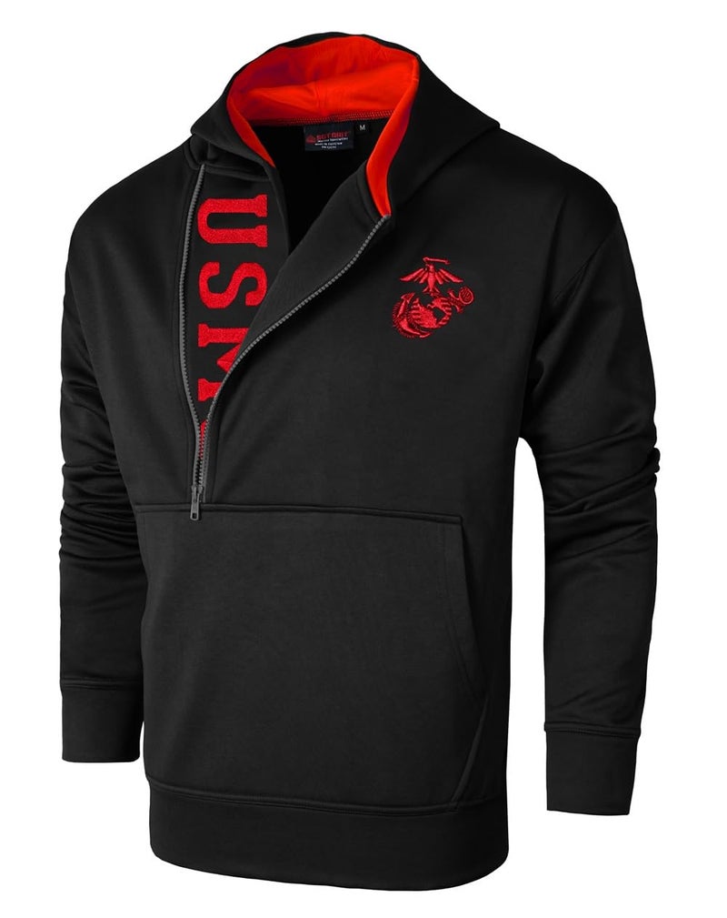 Malham USA Malham United States Marine Corps Half Zip Hoody - 2XL Black - Image 1