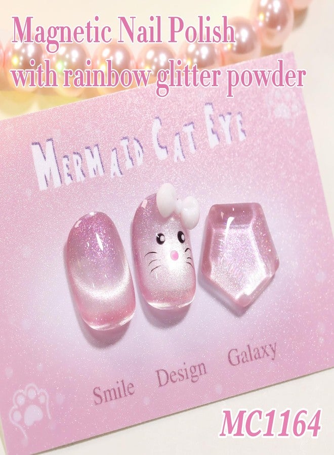 Double Rhythm 6 Colors Cat Eye Gel Polish Set Shimmer Glitter with Magnet Holographic Reflective Magnetic UV Nail Art Kit (6-Kit-48) - Image 2