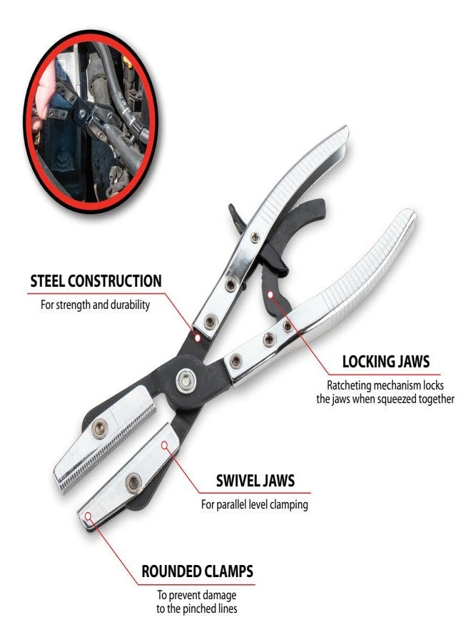 بيرفورمانس تول كماشة ضغط خرطوم W83207 من Performance Tool مقاس 10 بوصات - آلية تثبيت سقاطة للتحكم الدقيق في التدفق - Image 2