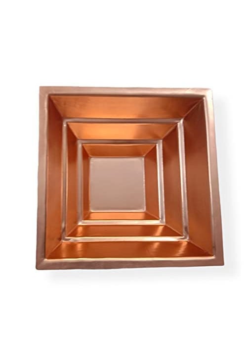 Sonanshi Sonanshi Copper Finish Mini Yagya Hawan Kund Poojan Purpose Size 11 x 11 x 4 Cm  - Image 1