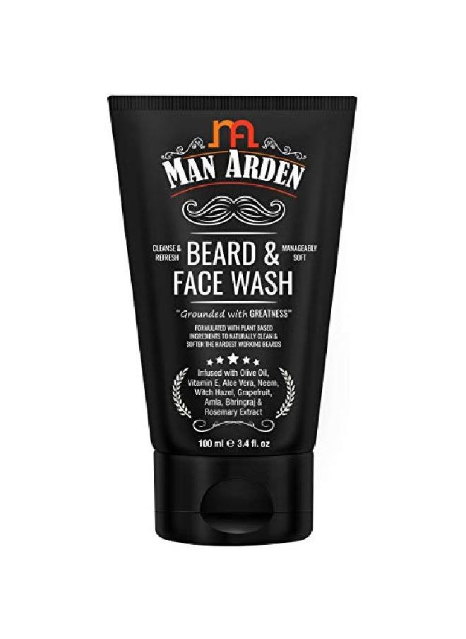Man Arden Beard & Face Wash For Men No Parabens Sulphate Silicones 100Ml  - Image 2