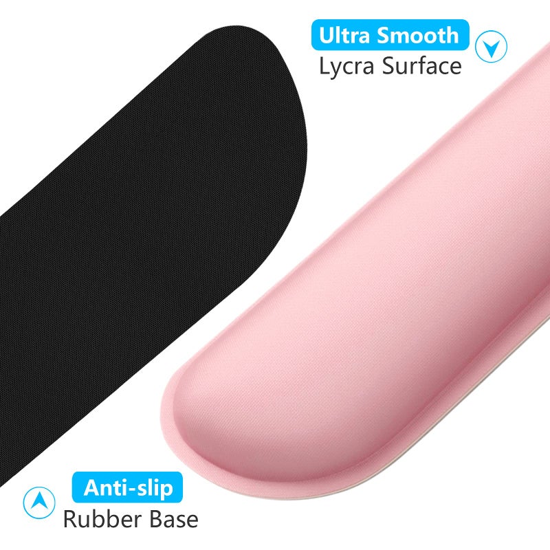 Dapesuom Enlarge Keyboard Wrist Rest, Memory Foam Keyboard Wrist Cushion for Computer Desk Mats Support, Typing Pain Relief Ergonomic Mouse Pad Rests with Non-Slip Base for Gaming, Laptop, Rose Pink - Image 4