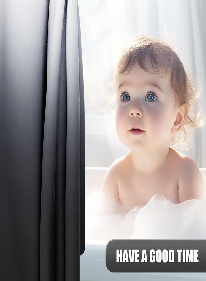 OLANLY Luxury Black and Grey Ombre Shower Curtain Sets with 12 Hooks, Waterproof and Washable Decorative Shower Curtains for Bathroom, 72x72 Inches - Image 3