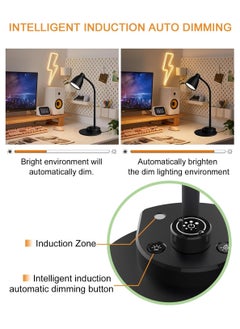 LOOPITYS LED Desk Lamp,3 Color Modes,Table Lamp for Bedside with USB Charging Port,Flexible Gooseneck Task Lamp Auto Dimming for Reading Study(Black,Adapter Include)  - Image 3