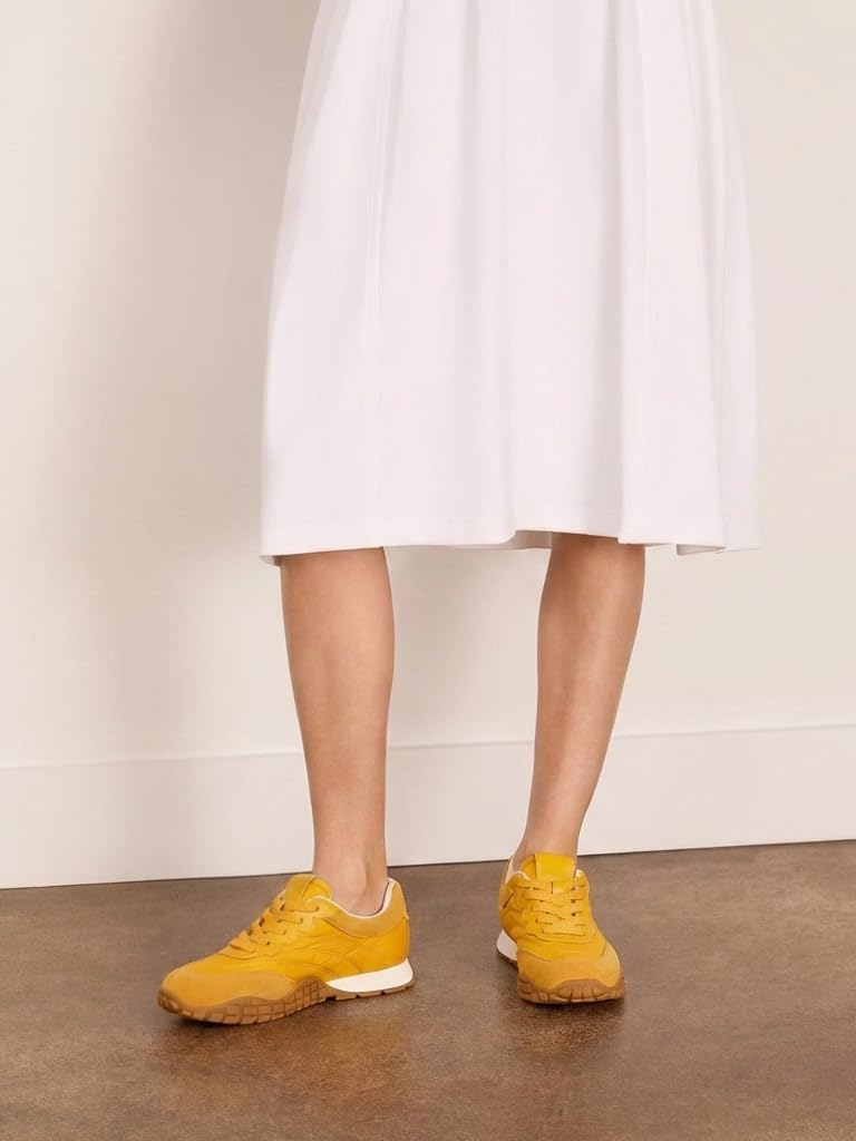 BeeLg Yellow Casual Sneaker for Women Lace-Up Trendy Tennis Walking Comfortable Sneakers with Memory Foam Insole - Image 2