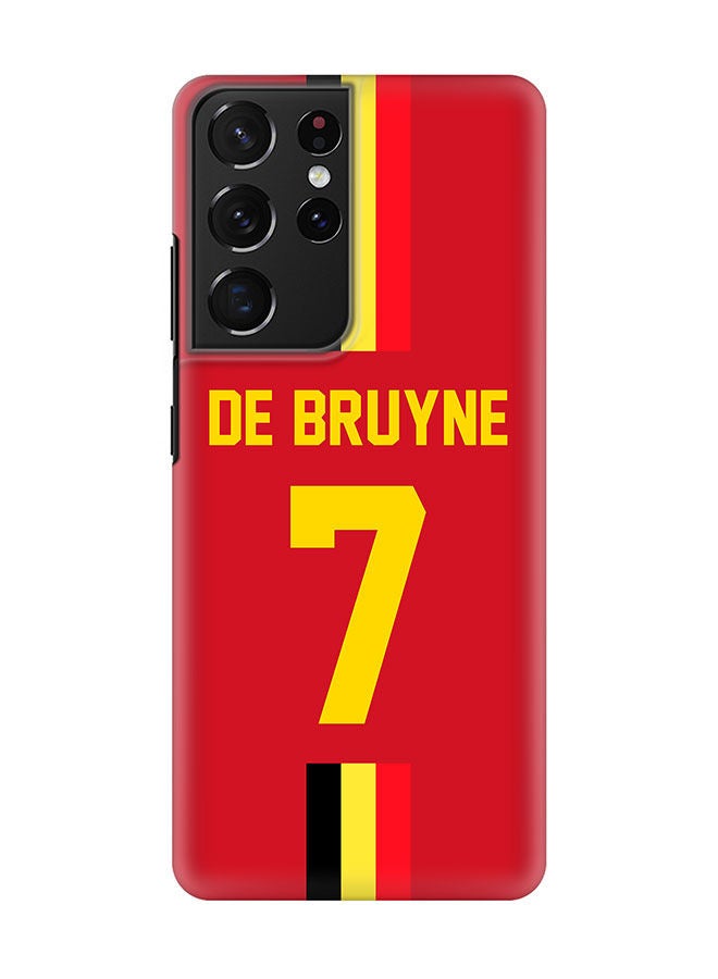 Stylizedd Slim Cover for Samsung Galaxy S21 Ultra 5G Case Snap Classic Series Mobile Cover Hard PC Shield Matte Finish Print -Belgium-Player-De Bruyne - Image 1