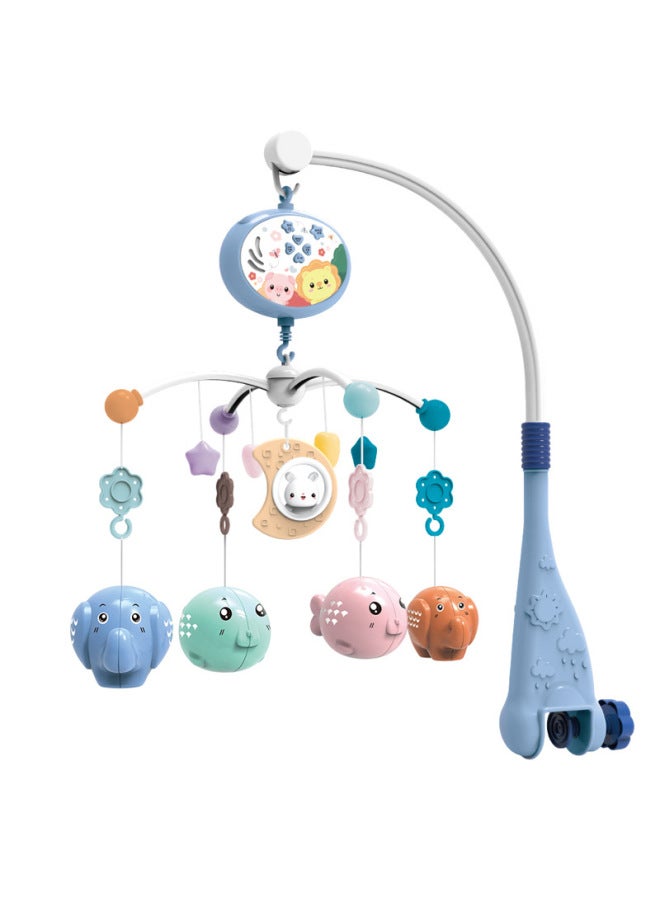 Newborn Baby Coax Bed Bell 0-1 Year Old Men's And Women's Treasure Toy Projection Music Rotating Puzzle Rattle Bed Bell-Color:Animal Powder Remote Control Bluetooth Version + Battery  - Image 5
