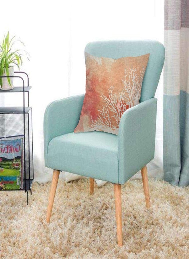 AOYEGO White Watercolor Splash Coral Throw Pillow Cover Brush Artistic Reef Elegance Doodle Orange Pillow Case 18x18 Inch Decorative Men Women Room Cushion Cover for Home Couch Bed - Image 3