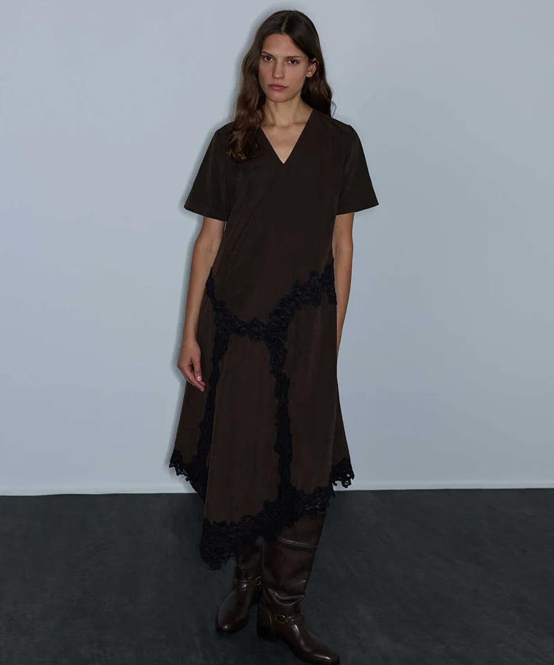 Ipekyol  Lace-Trim V-Neck Dress for Women | Best Price UAE