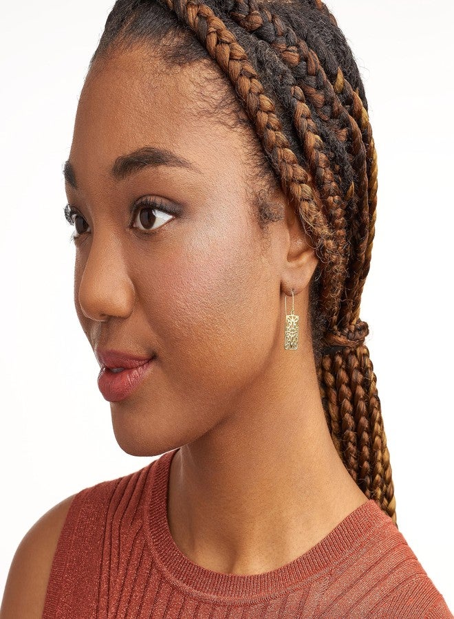 مورجان آند بايدج أقراط متدلية بتصميم عقدة سلتيك من مورغان آند بيج، مصنوعة من الفضة الإسترليني عيار 925 ومطلية بالذهب عيار 18 قيراطًا، بتصميم مستطيل أنيق، هدية مجوهرات رقيقة ومضادة للحساسية. - Image 4