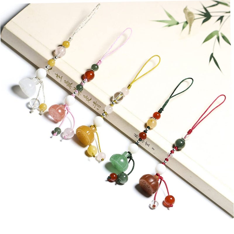 Pink Jade Agate Phone Pendant Charm Keychain Wrist Lanyard Vintage Women Accessory - Image 5
