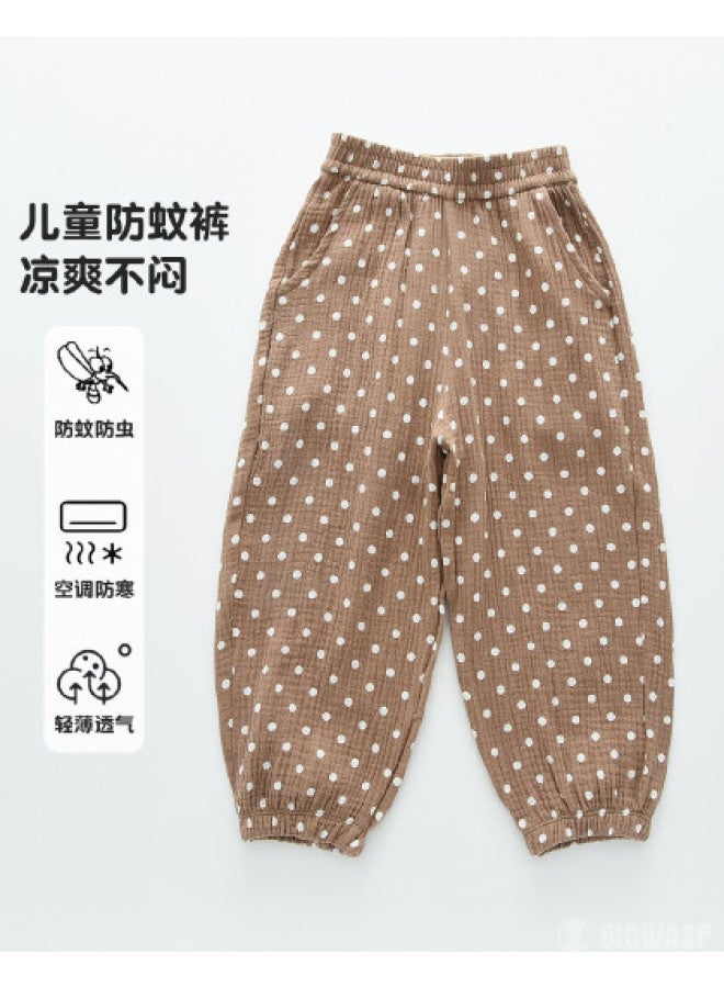 Bumblebee Boys & Girls Mosquito-repellent Long Pants loose Student Harem Pants cotton Gauze Breathable Outdoor Sport Trousers - Image 1