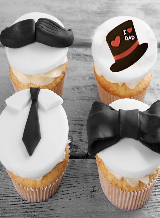 Doumeny 6pcs I love Dad Fondant Molds, Super Dad Silicone Mold Hat Tie Candy Mold Father and Child Chocolate Mold Trophy Beard Moustache Biscuit Cake Mold Men Dress Mold for Party Cupcake Sugar Decor - Image 3