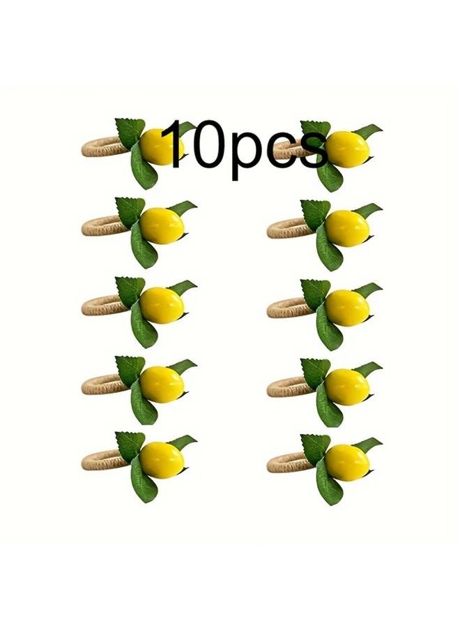 10pcs Handmade Lemon Napkin Rings For Weddings Dinners Banquets - Image 2