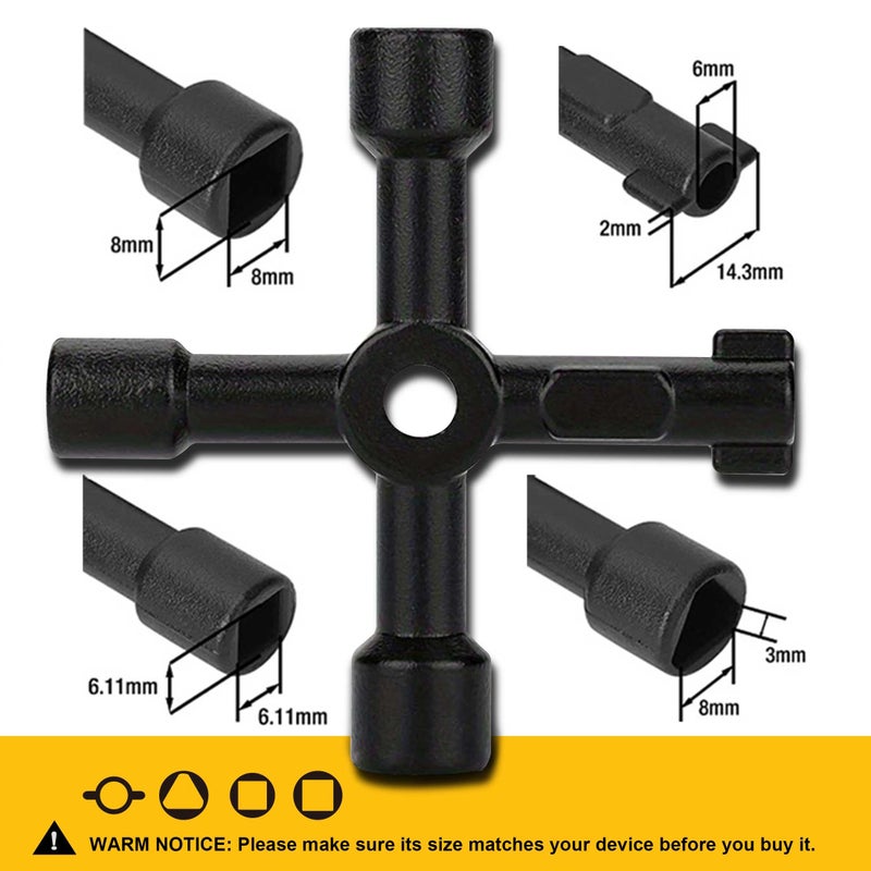 Hanpex 4 in 1 Meter Box Key Gas Key Utility Key, for mail box, elevator, electrical cupboard box, train door, water meter valve - Image 2