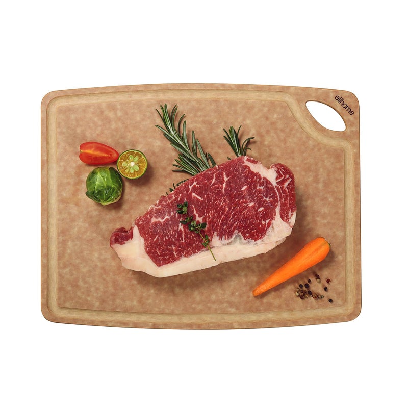 Elihome Classic Series LARGE Kitchen Cutting Board Natural Wood Fiber Composite Dishwasher Safe EcoFriendly Juice Grooves with Easy Grip HandlesNon Porous BPA Free Made in USA 16 x 12 x14