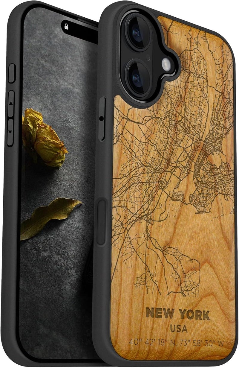 Consistent single item quality Carveit Magnetic Wooden Case for iPhone 16 Case, Wood Artisan Engraved & Black Soft TPU Shockproof Cover, Compatible with MagSafe Wireless Chargers (New York City Map) Cherry Long use oriented quality Wide use compliant quality Long term storage compatible Cross product combo compatible Closed & open space compatible All-scene compatible build Local market compliant trusted quality All space matching look Trendy varied sizing alternatives Balanced universal design Budget friendly trendy design Various size alternatives Leakproof sealed Worldwide popular practical build Diverse use resistant crafted quality Cost effective upgraded craftsmanship Lightweight Heat resistant Trendy economical quality Foldable Globally spread simple design Different assemble options Regulated warehouse storage Size-sorted warehouse storage - Image 1