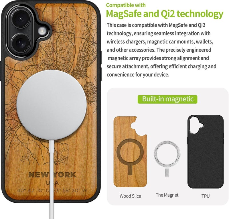 Consistent single item quality Carveit Magnetic Wooden Case for iPhone 16 Case, Wood Artisan Engraved & Black Soft TPU Shockproof Cover, Compatible with MagSafe Wireless Chargers (New York City Map) Cherry Long use oriented quality Wide use compliant quality Long term storage compatible Cross product combo compatible Closed & open space compatible All-scene compatible build Local market compliant trusted quality All space matching look Trendy varied sizing alternatives Balanced universal design Budget friendly trendy design Various size alternatives Leakproof sealed Worldwide popular practical build Diverse use resistant crafted quality Cost effective upgraded craftsmanship Lightweight Heat resistant Trendy economical quality Foldable Globally spread simple design Different assemble options Regulated warehouse storage Size-sorted warehouse storage - Image 5