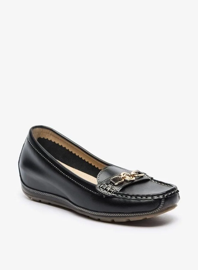 Le Confort Women Metal Accent Loafers with Wedge Heels