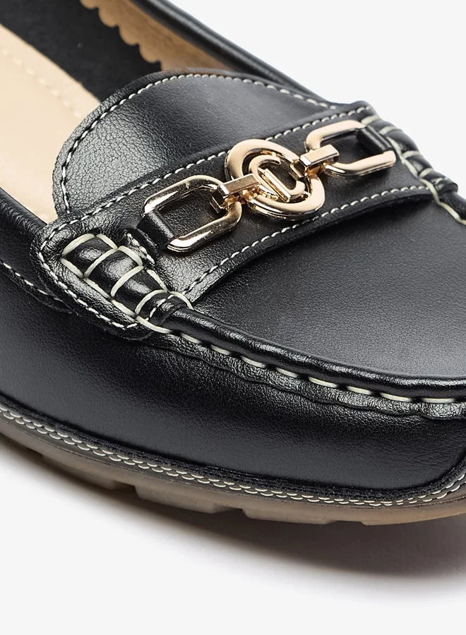 Le Confort Women Metal Accent Loafers with Wedge Heels