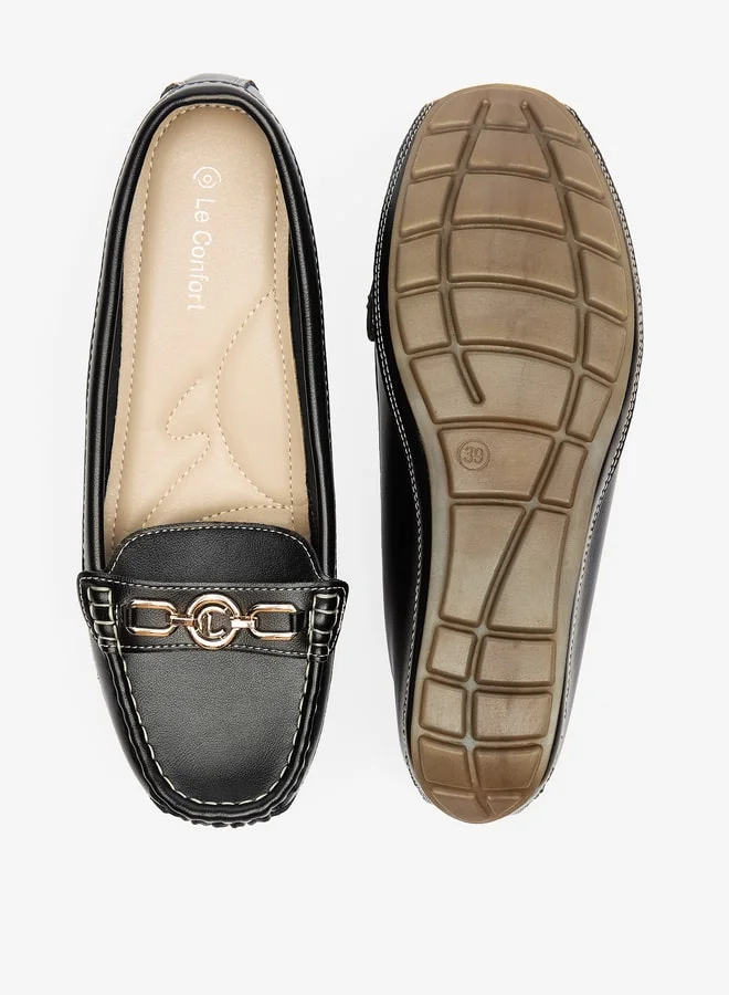 Le Confort Women Metal Accent Loafers with Wedge Heels