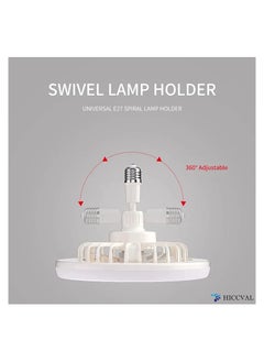 KASTWAVE Ceiling Fan with Lights, Ceiling Light with Silent Fan Delier with Remote Control or Switch Control, Easy Installation Lamp Holder for Indoor, Living Room, Bedroom, White  - Image 4