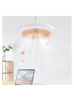 KASTWAVE Ceiling Fan with Lights, Ceiling Light with Silent Fan Delier with Remote Control or Switch Control, Easy Installation Lamp Holder for Indoor, Living Room, Bedroom, White  - Image 2