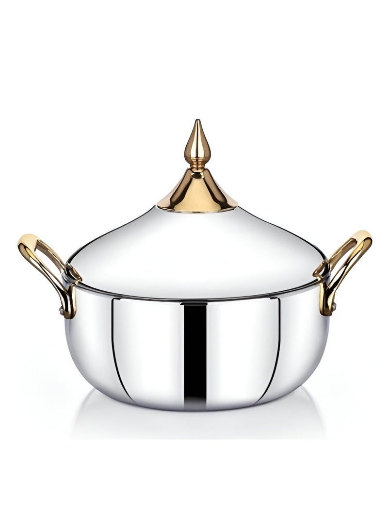 Homemaker ALIA Hotpot 7500ML Silver – Premium Stainless Steel Hot Pot for Cooking, Serving, and Steaming – Extra-Large Silver Design for Family Gatherings and Parties 
