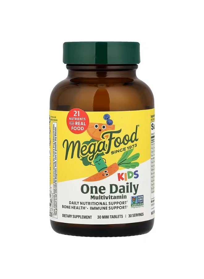 MegaFood, Kids One Daily Multivitamin, 30 Mini Tablets - Image 1