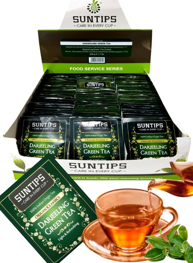 SUNTIPS Premium Darjeeling Green Tea – 100 Tea Bags of Fresh, Organic & Aromatic Loose Leaf Tea | High Antioxidant, Natural Detox & Weight Loss - Image 1