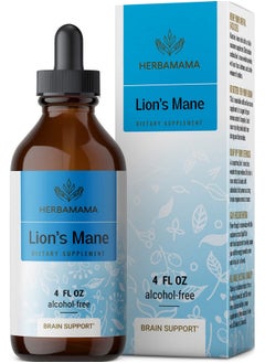 HERBAMAMA Lions Mane Liquid Extract Lions Mane Mushroom Supplement Vegan Lions Mane Tincture 4 Fl. Oz.  - Image 1