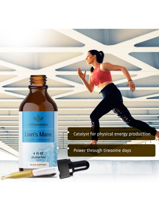 HERBAMAMA Lions Mane Liquid Extract Lions Mane Mushroom Supplement Vegan Lions Mane Tincture 4 Fl. Oz. - Image 4