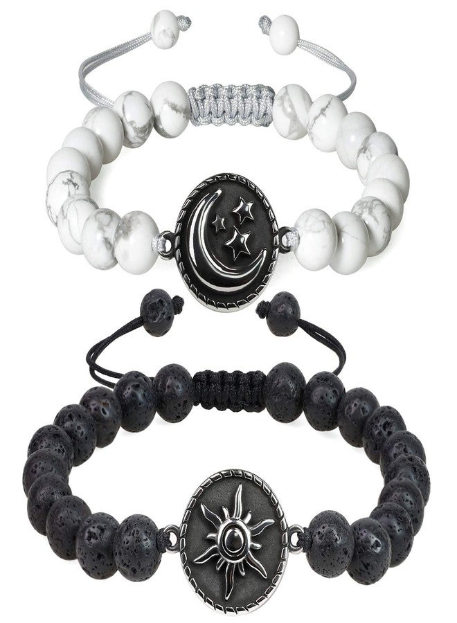 كواي أساور COAI My Sun and Stars Moon of My Life Lava Howlite Stone Yin Yang للأزواج - Image 1