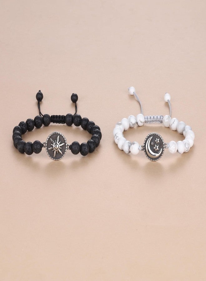 كواي أساور COAI My Sun and Stars Moon of My Life Lava Howlite Stone Yin Yang للأزواج - Image 5