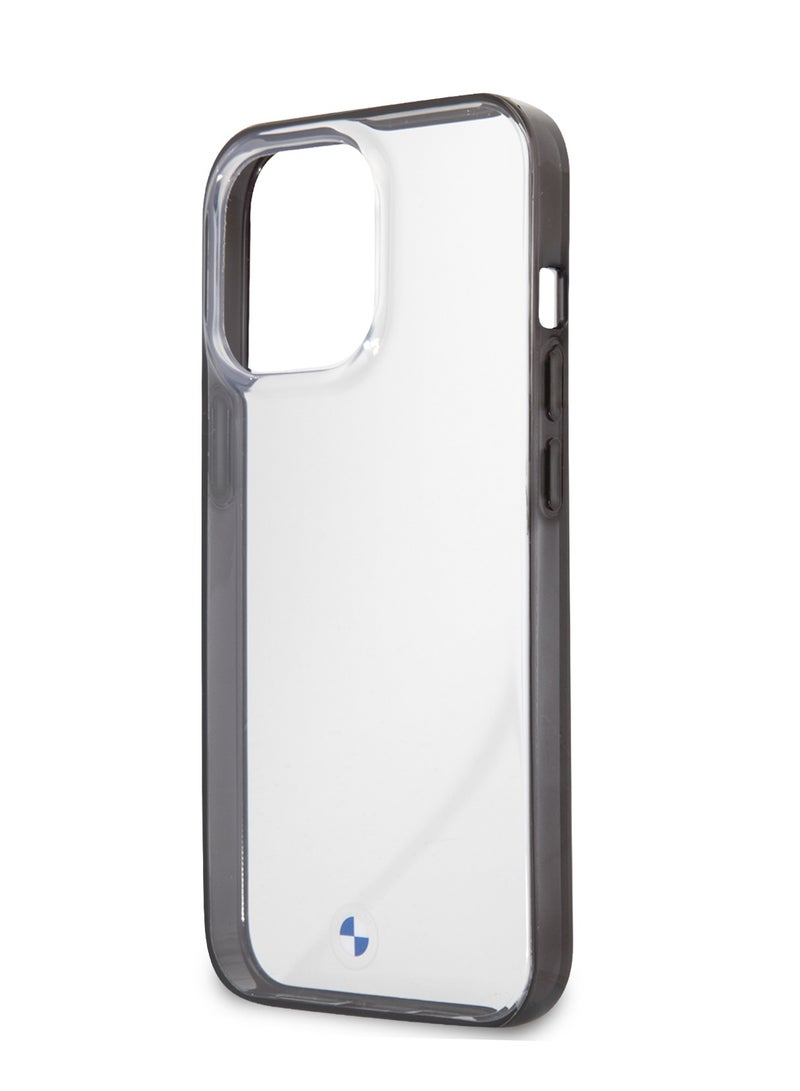 بي إم دبليو جراب شفاف صلب من البولي كربونات/البولي يوريثين الحراري بحواف متوافق مع هاتف iPhone 13 Pro (6.1 بوصة) مع سهولة الوصول إلى جميع المنافذ ومضاد للخدش - أسود - Image 4