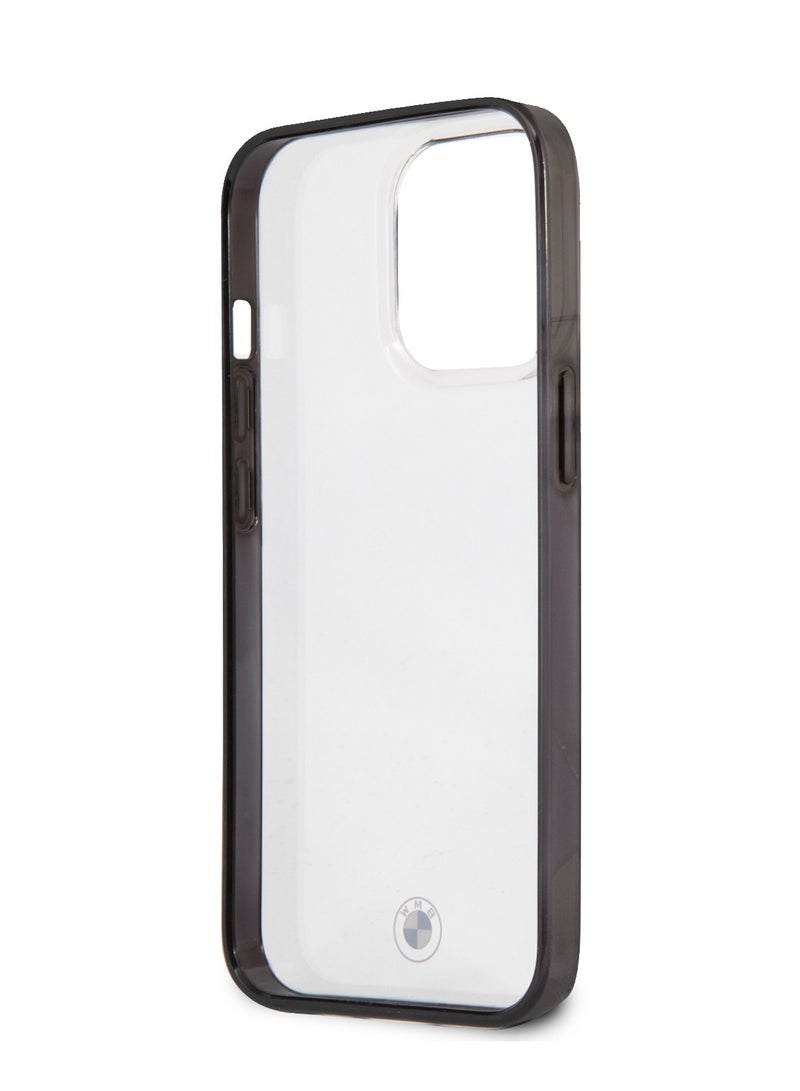 بي إم دبليو جراب شفاف صلب من البولي كربونات/البولي يوريثين الحراري بحواف متوافق مع هاتف iPhone 13 Pro (6.1 بوصة) مع سهولة الوصول إلى جميع المنافذ ومضاد للخدش - أسود - Image 5